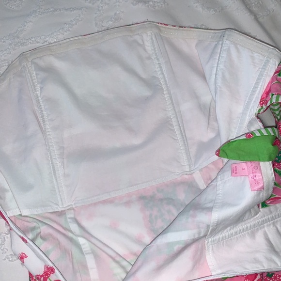 LILLY PULITZER FLORAL BUTTERFLY STRIPE PRINT STRAPLESS SHEATH DRESS - Picture 10 of 16